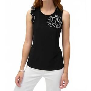 NEW JOSEPH RIBKOFF chic sleeveless pullover in black & white